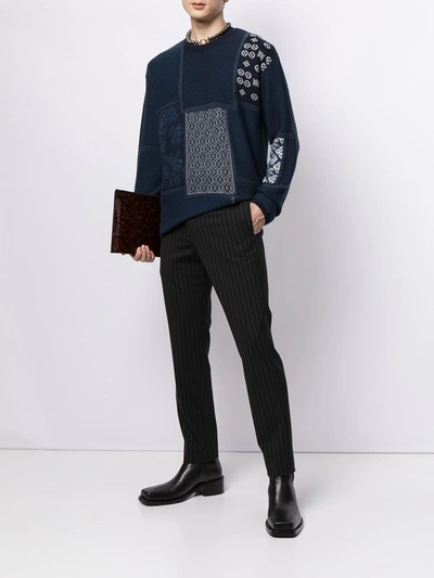 Roberto Cavalli Patchwork-effect Sweatshirt In Blue