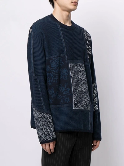 Roberto Cavalli Patchwork-effect Sweatshirt In Blue