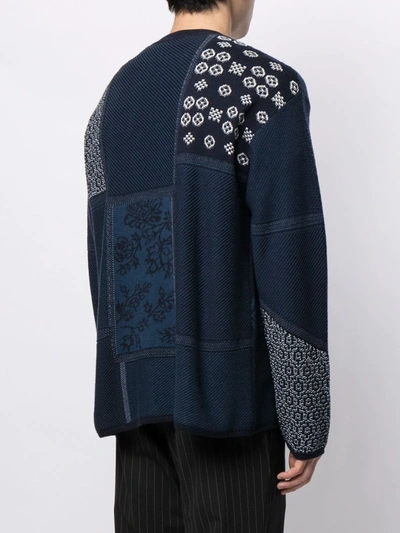 Roberto Cavalli Patchwork-effect Sweatshirt In Blue
