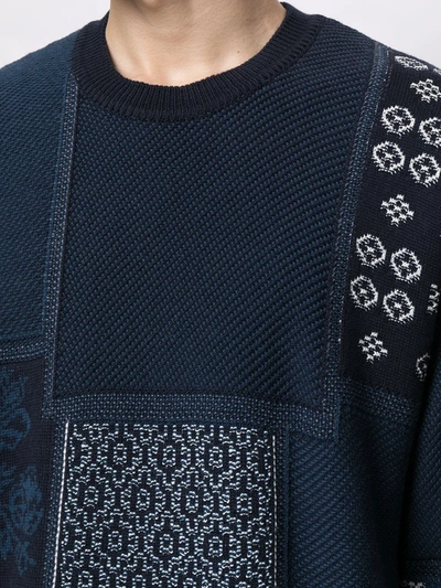Roberto Cavalli Patchwork-effect Sweatshirt In Blue