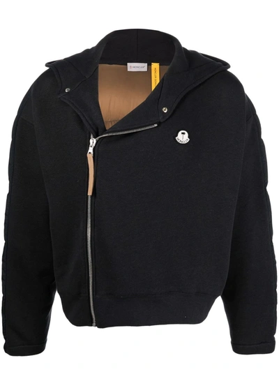 Palm Angels X Moncler Side Zip Fastening Padded Jacket In Black