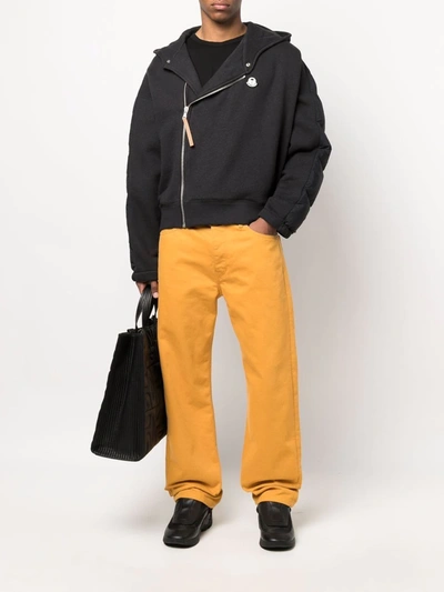 Palm Angels X Moncler Side Zip Fastening Padded Jacket In Black