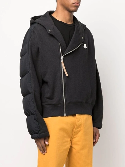 Palm Angels X Moncler Side Zip Fastening Padded Jacket In Black