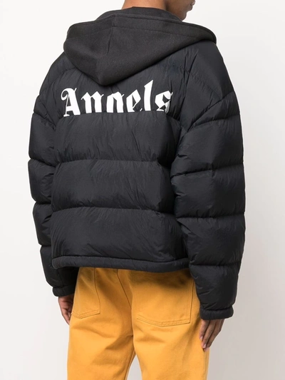 Palm Angels X Moncler Side Zip Fastening Padded Jacket In Black
