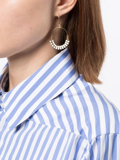 Shop Isabel Marant Beaded Hoop Earrings In Gold