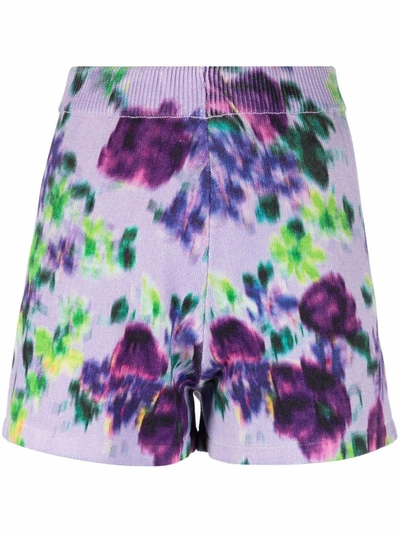 Shop Kenzo Tie-dye Print Shorts In Purple