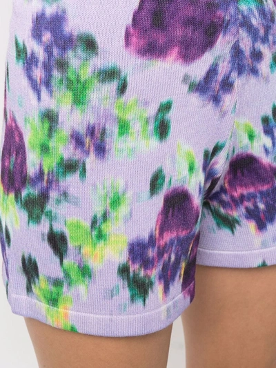 Shop Kenzo Tie-dye Print Shorts In Purple