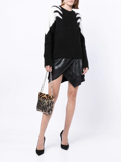 Rta Esme Colorblock Shoulder Sweater In Black