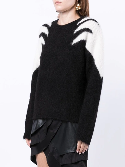 Rta Esme Colorblock Shoulder Sweater In Black