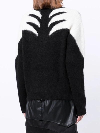 Rta Esme Colorblock Shoulder Sweater In Black