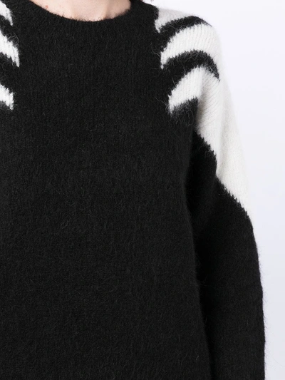 Rta Esme Colorblock Shoulder Sweater In Black