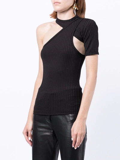 Shop Rta One-shoulder Cut-out Top In Brown