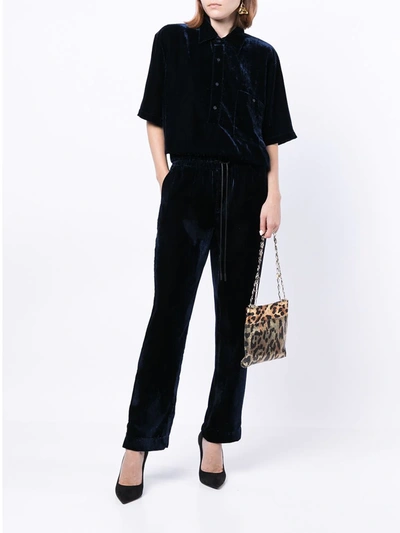 Rta Velvet-effect Pyjama Pants In Blue