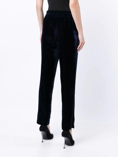 Rta Velvet-effect Pyjama Pants In Blue