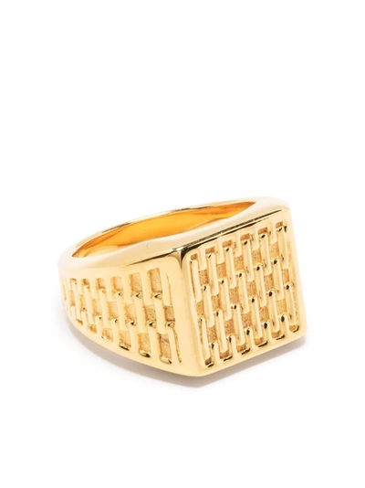 Shop Missoma Fused Woven Signet Ring In Gold