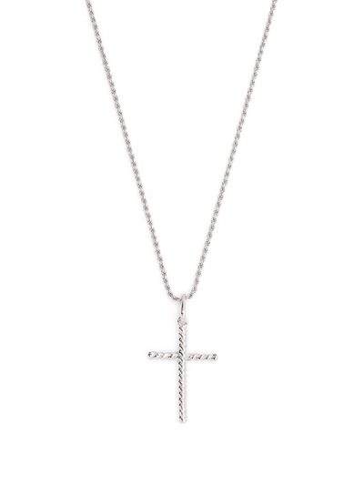 Shop Missoma Fused Twisted Cross Necklace In Silver