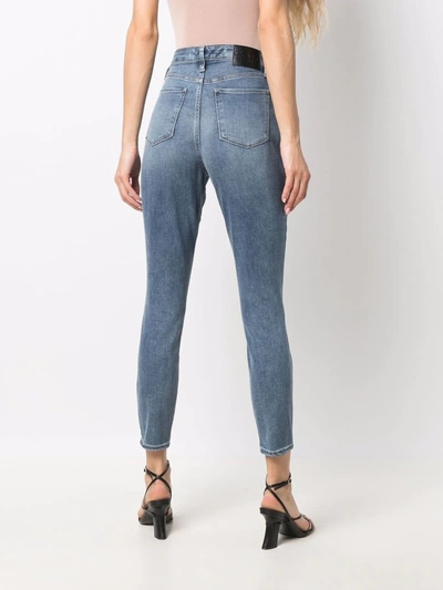 Shop Dkny Cropped Skinny-fit Jeans In Blue