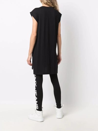Dkny Longline Logo-print Vest Top In Black