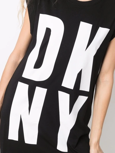 Shop Dkny Longline Logo-print Vest Top In Black