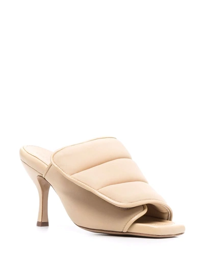 Gia Borghini Quilted Padded Mule Pumps In Butter Yellow In Neutrals