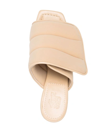 Gia Borghini Quilted Padded Mule Pumps In Butter Yellow In Neutrals