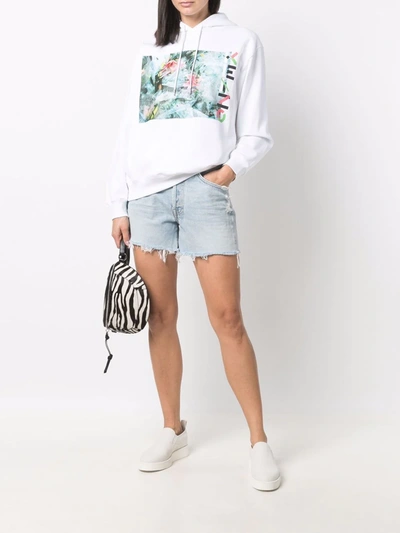 Shop Kenzo Abstract-pattern Print Hoodie In White