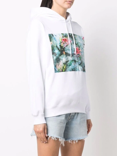 Shop Kenzo Abstract-pattern Print Hoodie In White