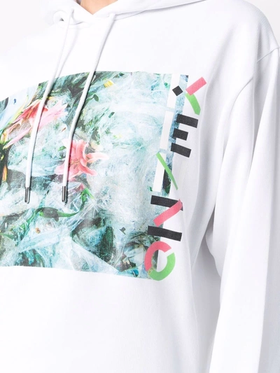 Shop Kenzo Abstract-pattern Print Hoodie In White