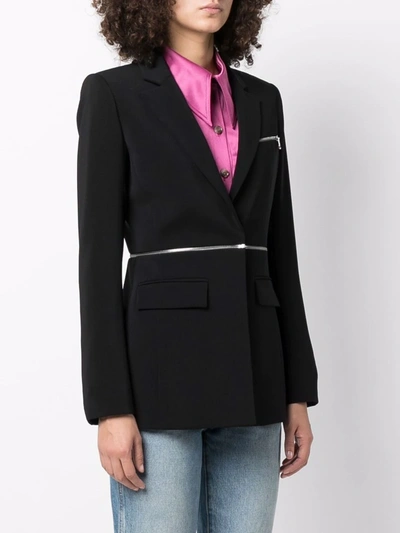 Shop Patrizia Pepe Multi-way Zip Jacket In Black