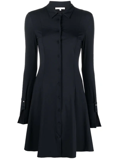 Shop Patrizia Pepe A-line Button Down Dress In Black