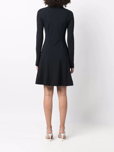 Shop Patrizia Pepe A-line Button Down Dress In Black