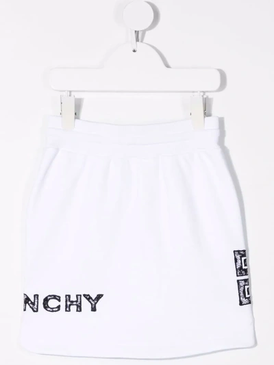 Shop Givenchy Logo-appliqué Drawstring Skirt In White