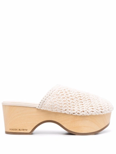 Shop Magda Butrym Crochet Clog Mules In White