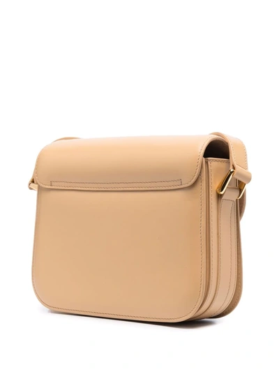 Shop Apc Grace Leather Shoulder Bag In Neutrals