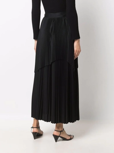 Fabiana Filippi Pleated Asymmetric Hem Skirt In Black