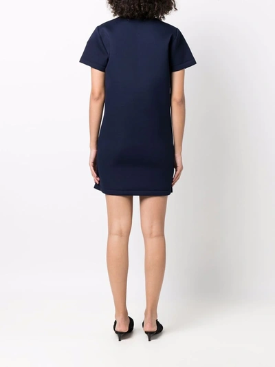 Shop Nina Ricci Embroidered Logo Polo Dress In Blue