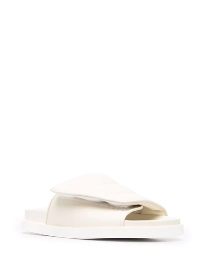 Gia Borghini Women's Gia 3 Padded Leather Slides In Ivory In Neutrals
