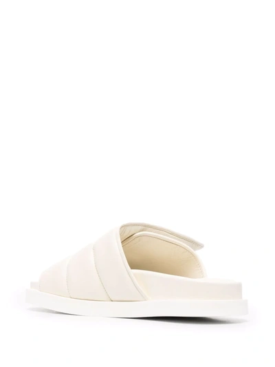 Gia Borghini Women's Gia 3 Padded Leather Slides In Ivory In Neutrals