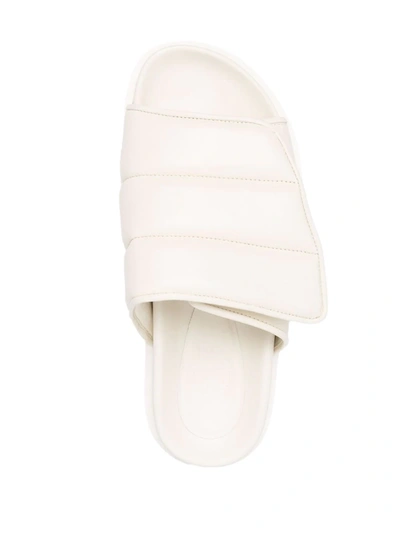 Gia Borghini Women's Gia 3 Padded Leather Slides In Ivory In Neutrals