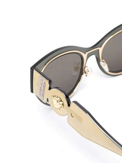 Shop Versace Medusa-plaque Cat Eye-frame Sunglasses In Gold