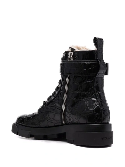Shop Givenchy 4g Buckle Combat Boots In Black