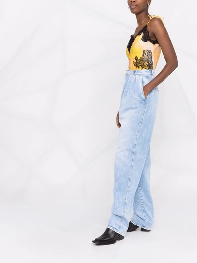 Dsquared2 High-waisted Boxy Jeans In Blue