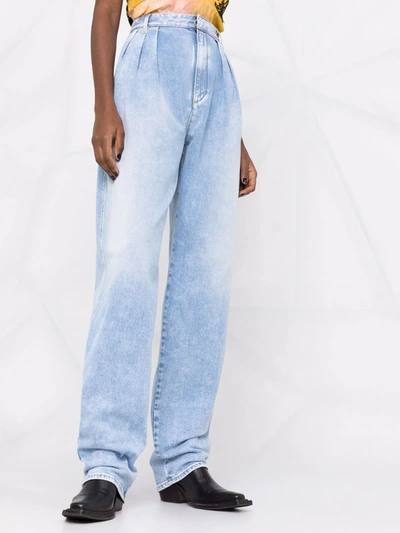 Dsquared2 High-waisted Boxy Jeans In Blue