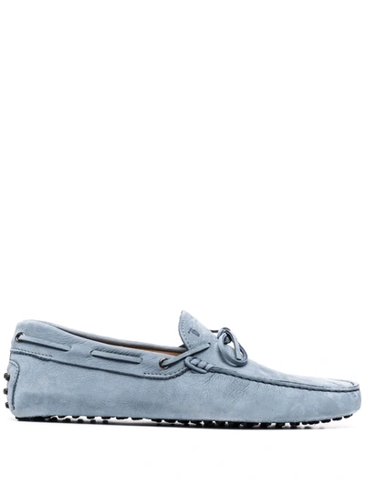 Tod's Gommino Driving Nubuck Loafers In Blue