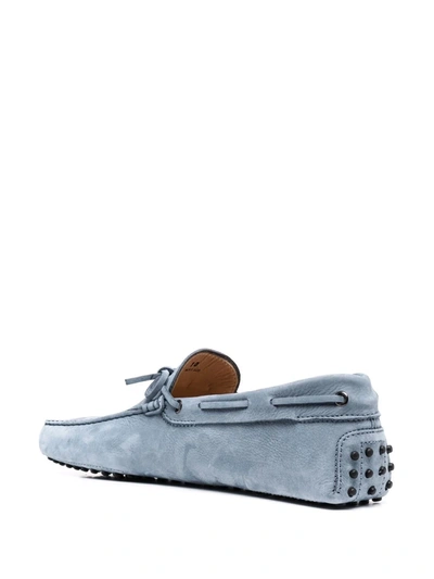 Tod's Gommino Driving Nubuck Loafers In Blue