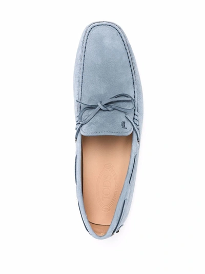 Tod's Gommino Driving Nubuck Loafers In Blue