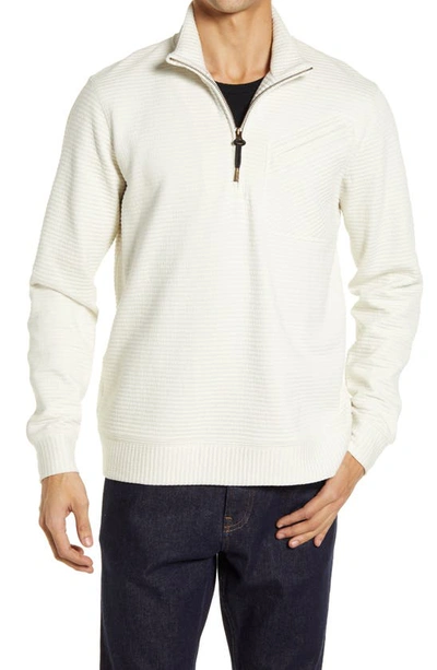 Shop Billy Reid Double Knit Half-zip Pullover In Tinted White