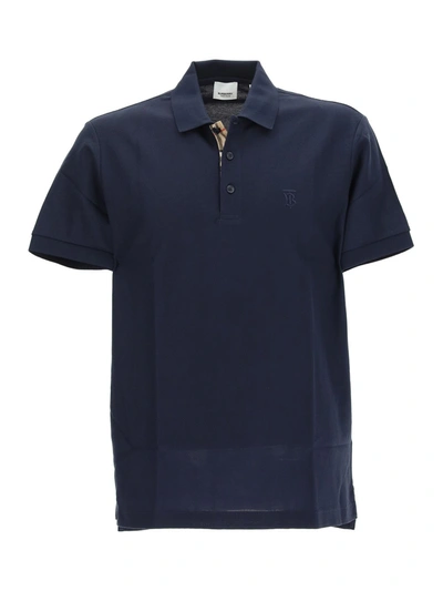 Shop Burberry Polo Shirts In Navy