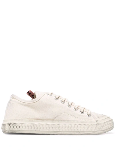 Acne Studios Off-white Canvas Low-top Sneakers In Nude