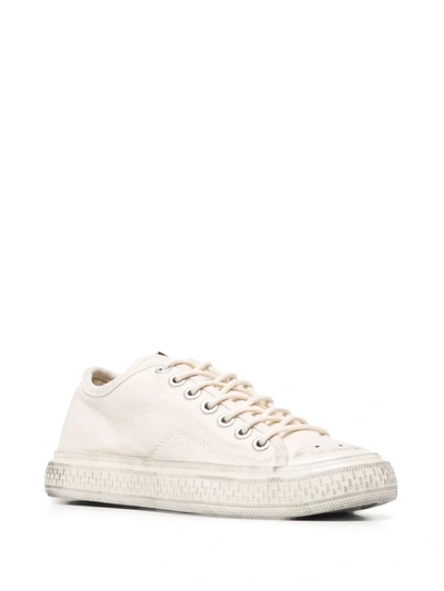 Acne Studios Off-white Canvas Low-top Sneakers In Nude